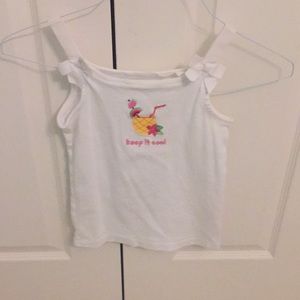 Girls White tank top with a pineapple cup